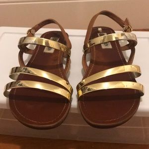 Steve Madden Gold Sandals with Buckles